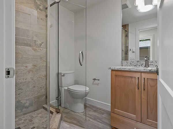 Mid-contemporary modern bathroom after renovation