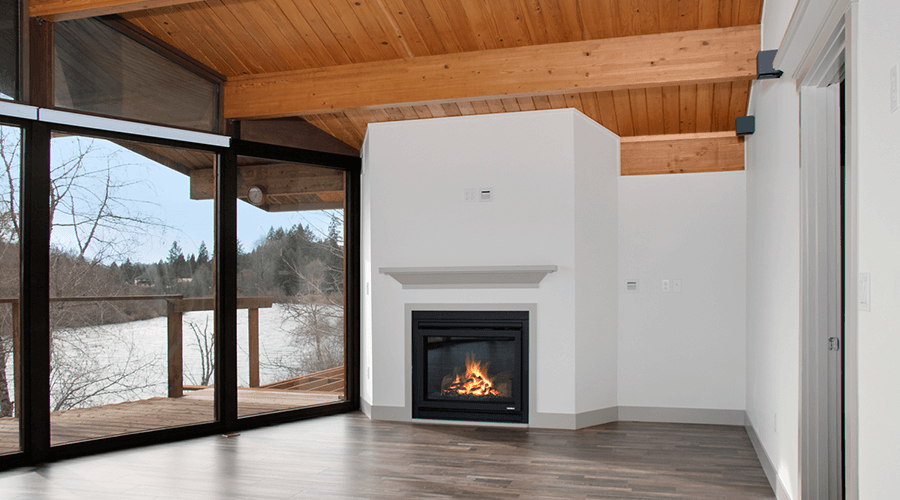 Modern River House Fireplace renovation